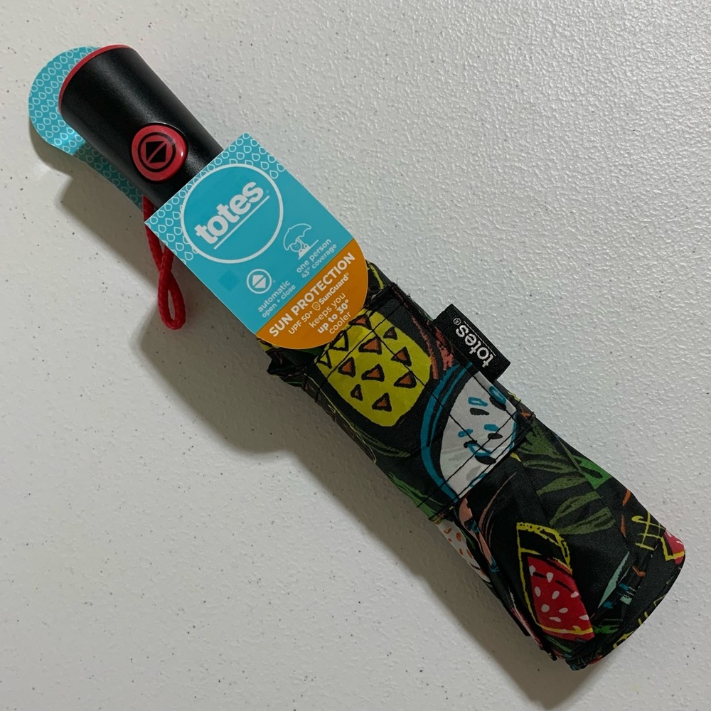 Totes Fruit All-Over-Print Compact Umbrella-New